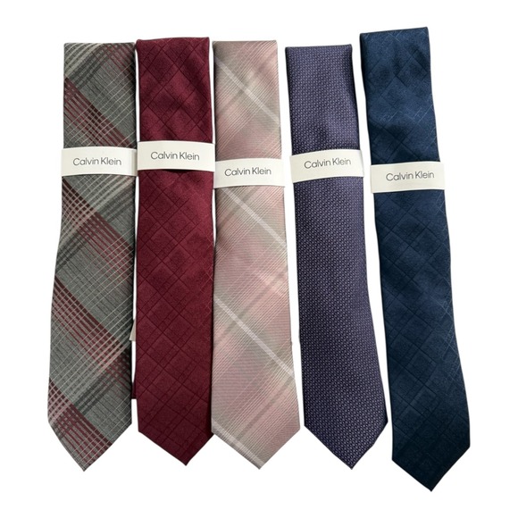 Calvin Klein Other - Calvin Klein Necktie Lot of 5 Mens One Size Ties Various Colors and Patterns New